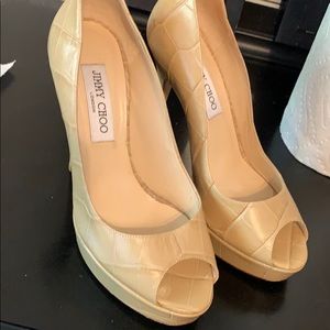 Jimmy Choo Peep Toe Stiletto Pumps sz 37